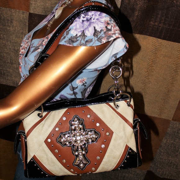 Bags Rhinestone Cross Handbag Poshmark